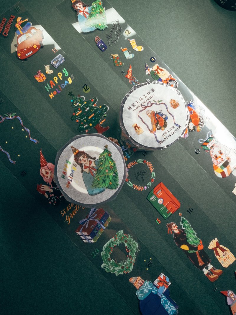 一起聖誕倒數 PET 膠帶 甜蜜生活 - 紙膠帶/和紙/PET - 塑膠 