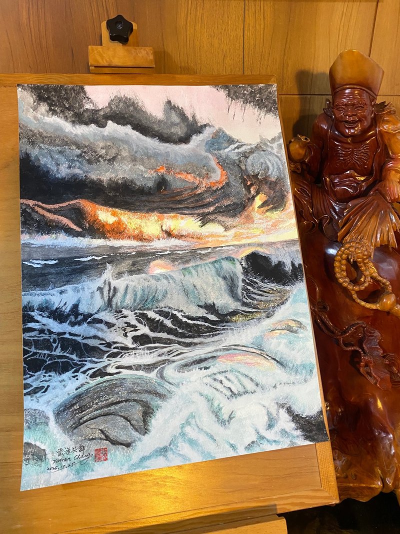 Home Decor Art Poster Handmade Wall Art Full Imperial Watercolor Painting Unframed - โปสเตอร์ - กระดาษ หลากหลายสี