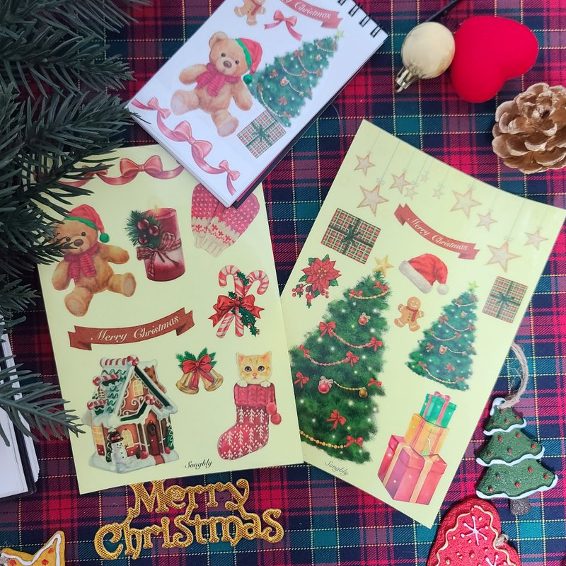 Merry Christmas set - 貼紙 - 紙 多色