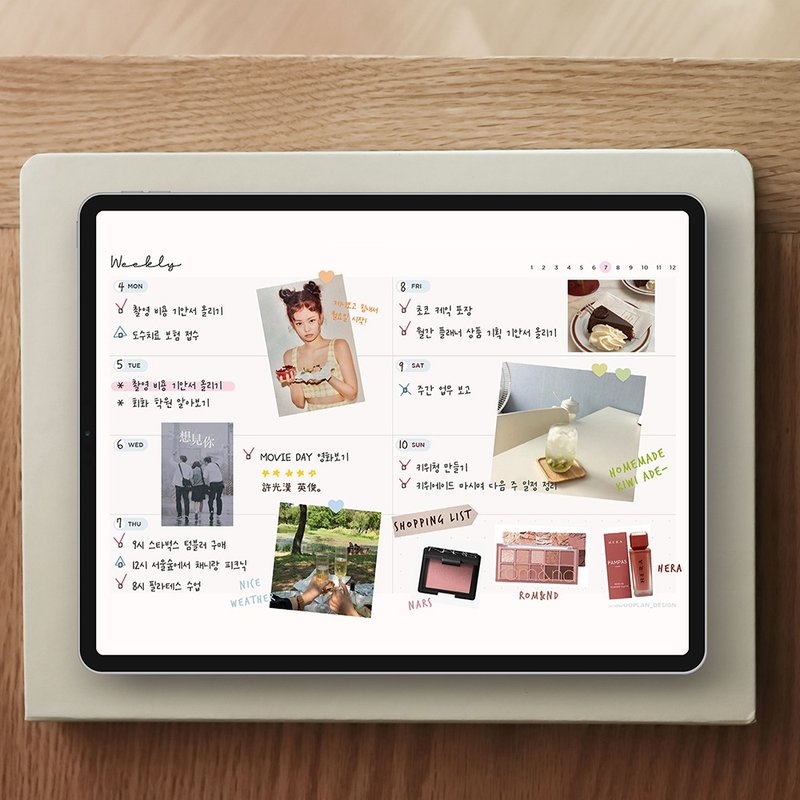 Weekly planner ipad pdf 包含日間規劃/日曆貼紙/業務用/學生用 - 電子手帳及素材 - 其他材質 