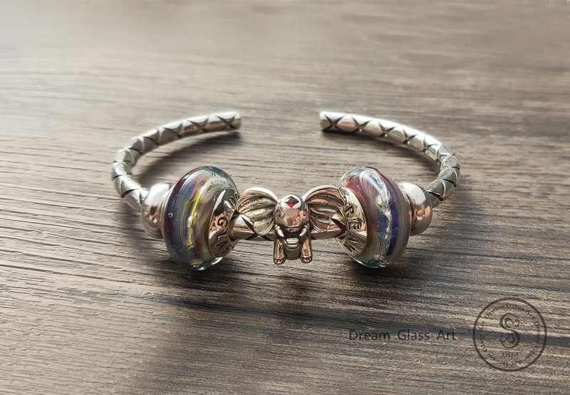 DreamGlassArt*守護の象-隔珠SBB-190418 - 手鍊/手環 - 其他金屬 銀色