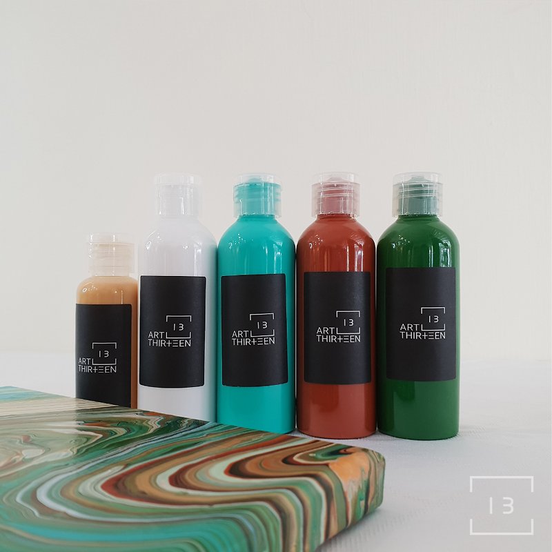 【壓克力流體畫體驗材料包 - Acrylic Fluid Art Kit】 療癒秘境