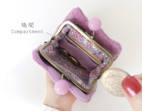 Flower bud wallet wallet short kiss lock bag black small fragrance - Shop  WindGarden design Wallets - Pinkoi