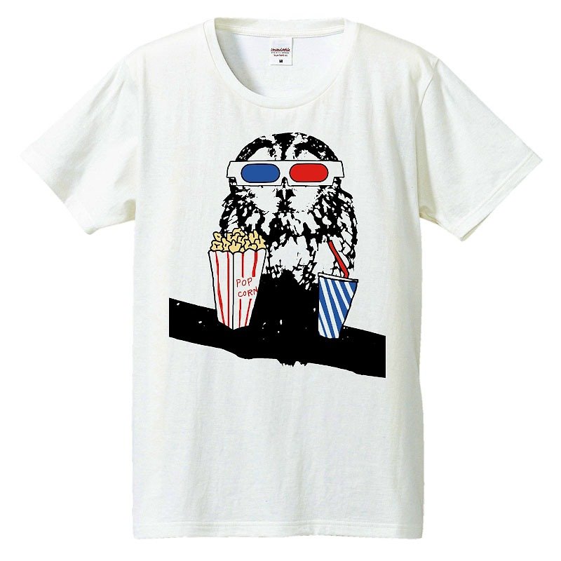 Tシャツ / Movie watch owl - Tシャツ メンズ - コットン・麻 ホワイト