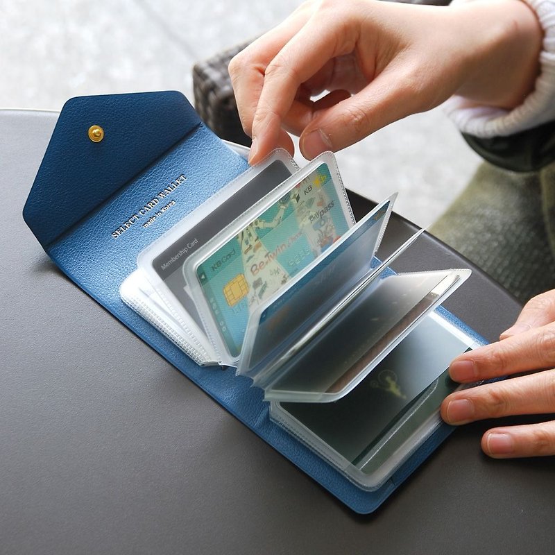 PLEPIC-真愛信箋皮革票卡包-海軍藍,PPC93495 - 卡片套/卡片盒 - 人造皮革 藍色