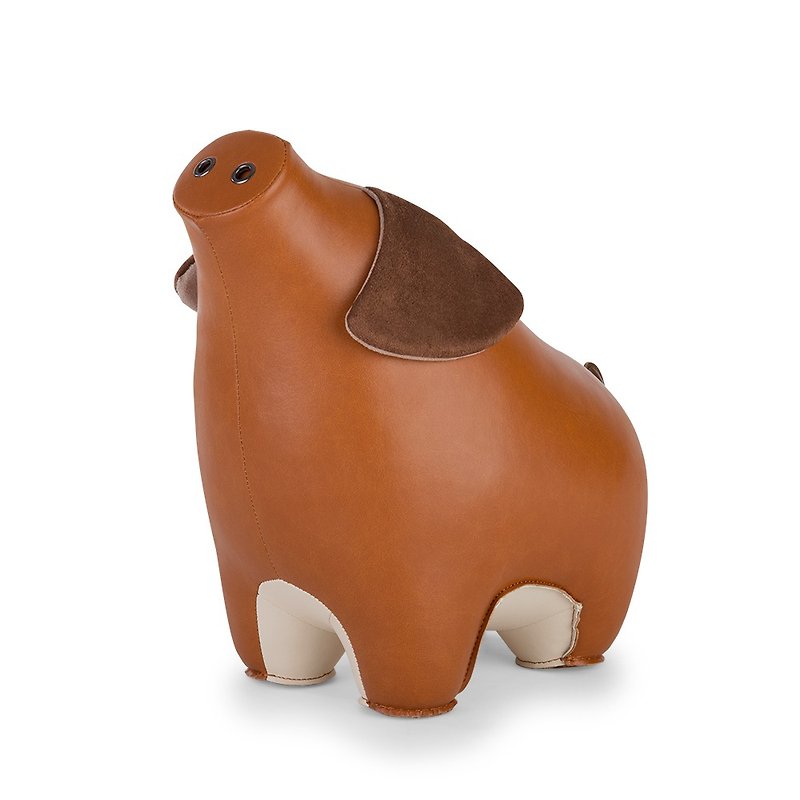 Zuny - Pig Diya - Paperweight / Bookend / Doorstop - Items for Display - Faux Leather Multicolor
