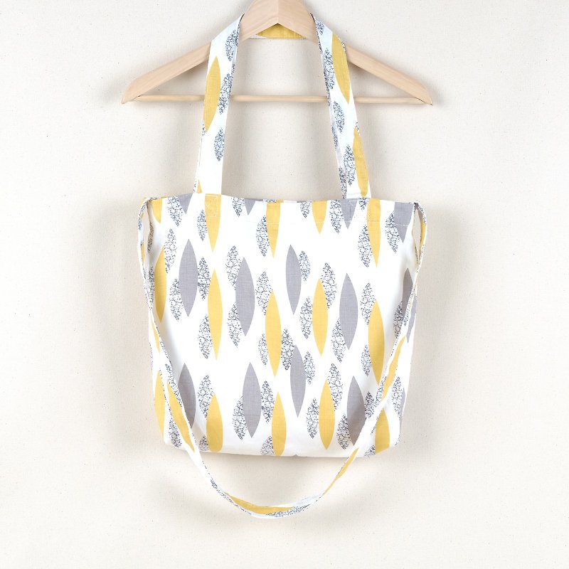 [Limited] pocket linen color Off-White stripes, graphics, oval, pointed, gray and yellow backpack has two three-line form. - Messenger Bags & Sling Bags - Cotton & Hemp Yellow