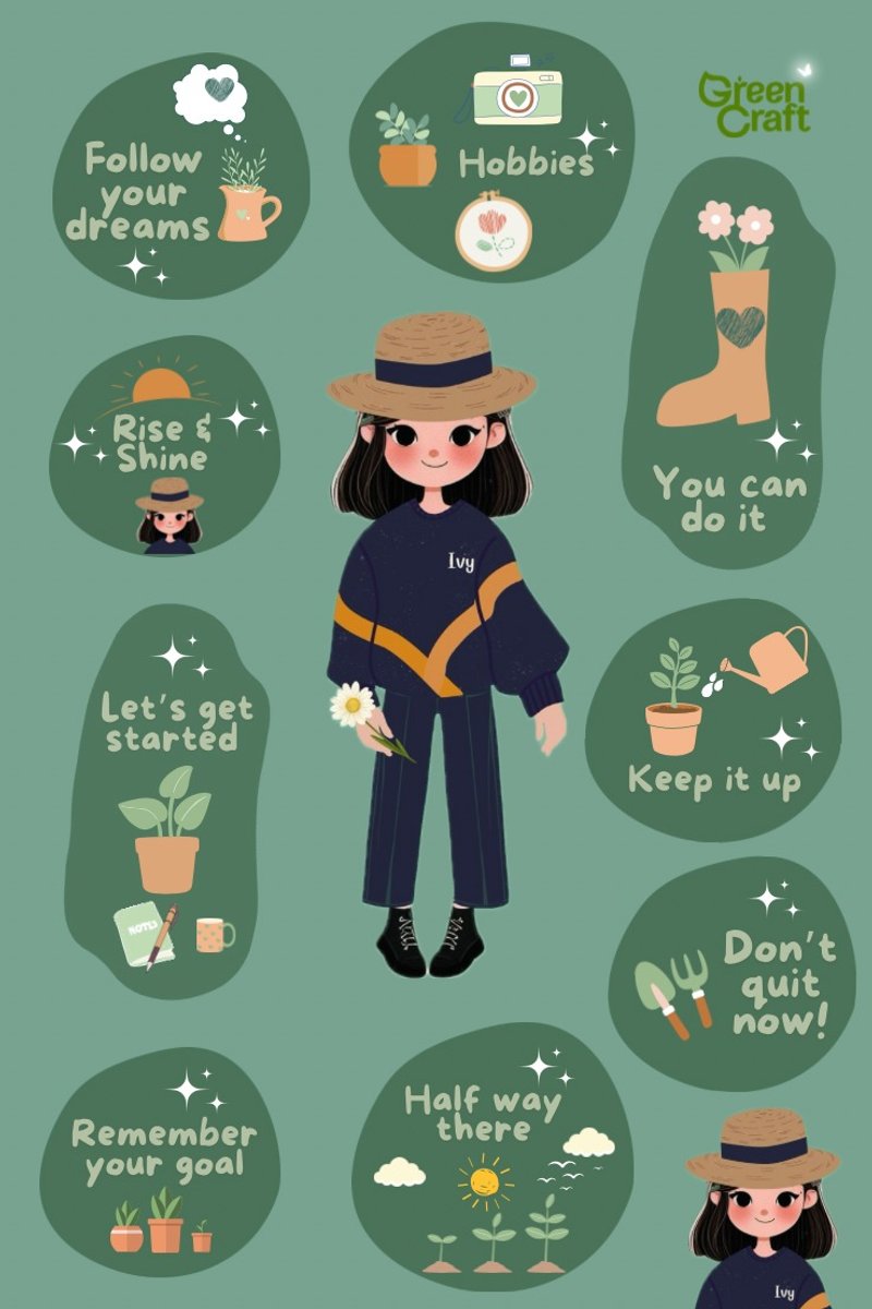 Digital Sticker Theme Follow your dreams green tone - 其他數位商品 - 其他材質 