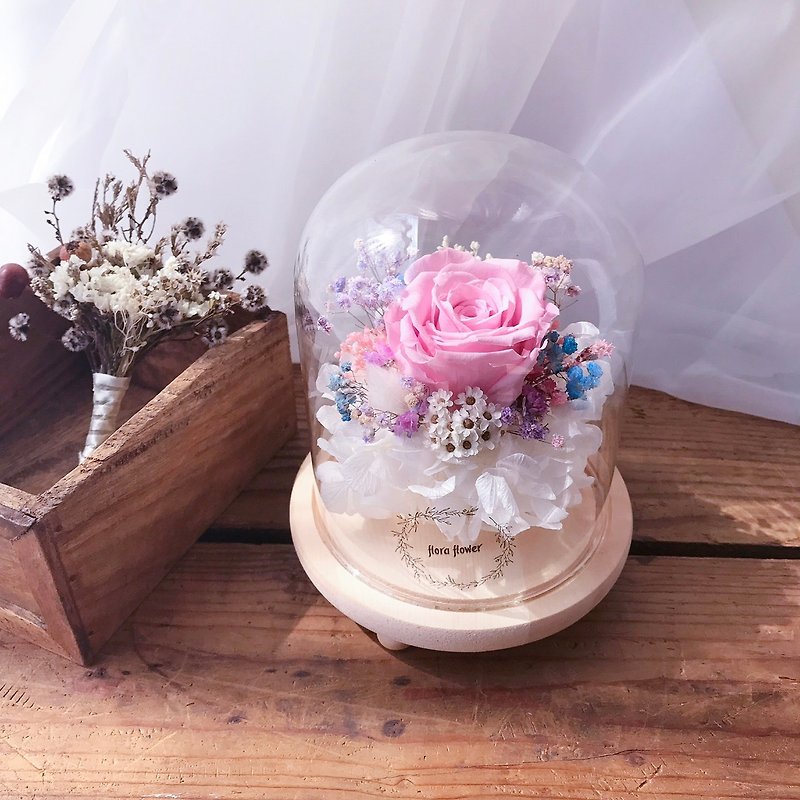 ピンクパープルローズ - 永遠の花夜の光/バレンタインデー/ FLORA FLOWER /結婚式の小さなもの - 観葉植物 - 寄せ植え・花 ピンク
