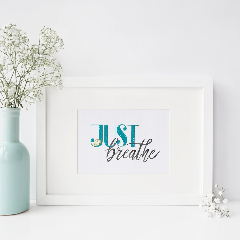 Just Breathe掛畫 - 心意卡/卡片 - 紙 白色