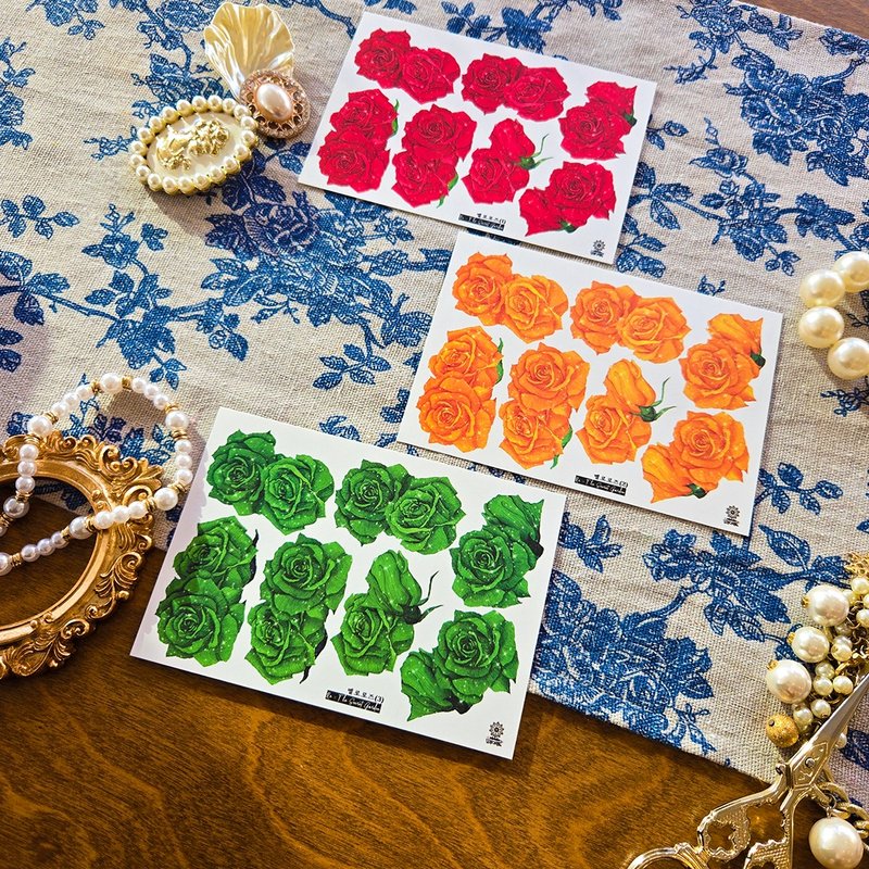 *Melo Rose Stickers (7colors) - 貼紙 - 紙 