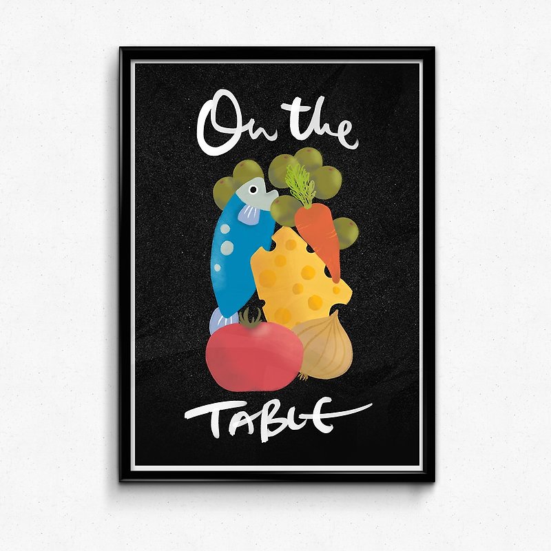 On The Table Print - Cards & Postcards - Paper Black