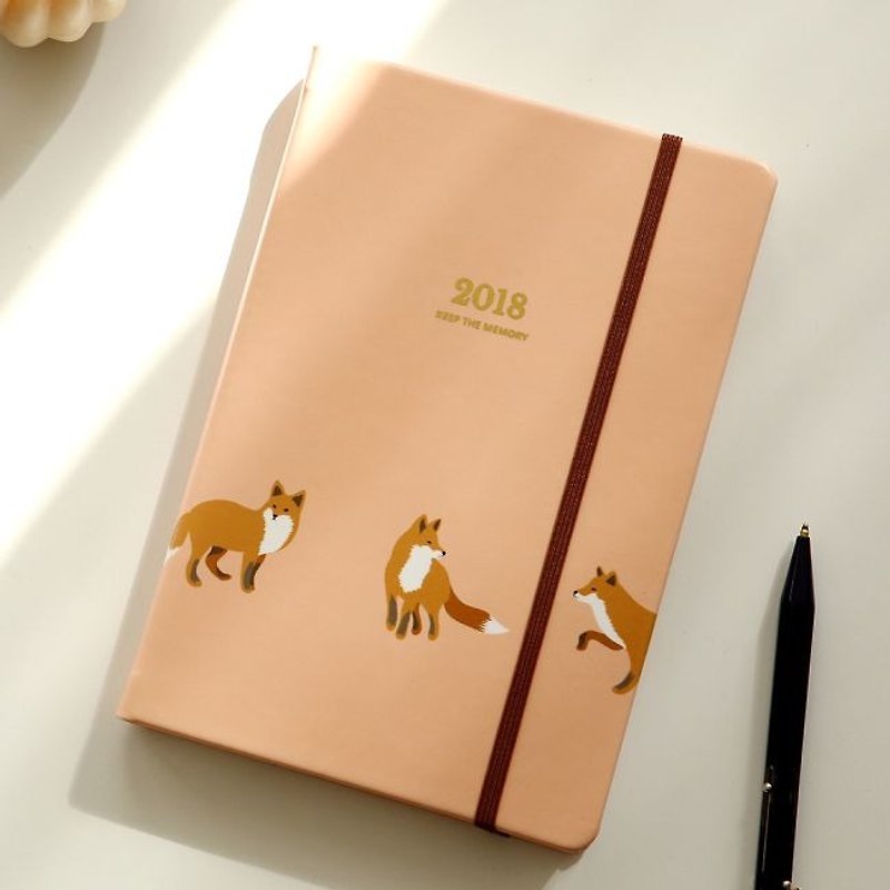 Dailylike 2018 beautiful memory aging notebook -05 fox, E2D05934 - สมุดบันทึก/สมุดปฏิทิน - กระดาษ สีนำ้ตาล