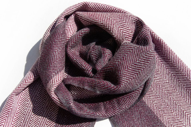 Cashmere/knitted scarf/pure wool scarf/wool shawl-thick Nordic - Knit Scarves & Wraps - Wool Multicolor