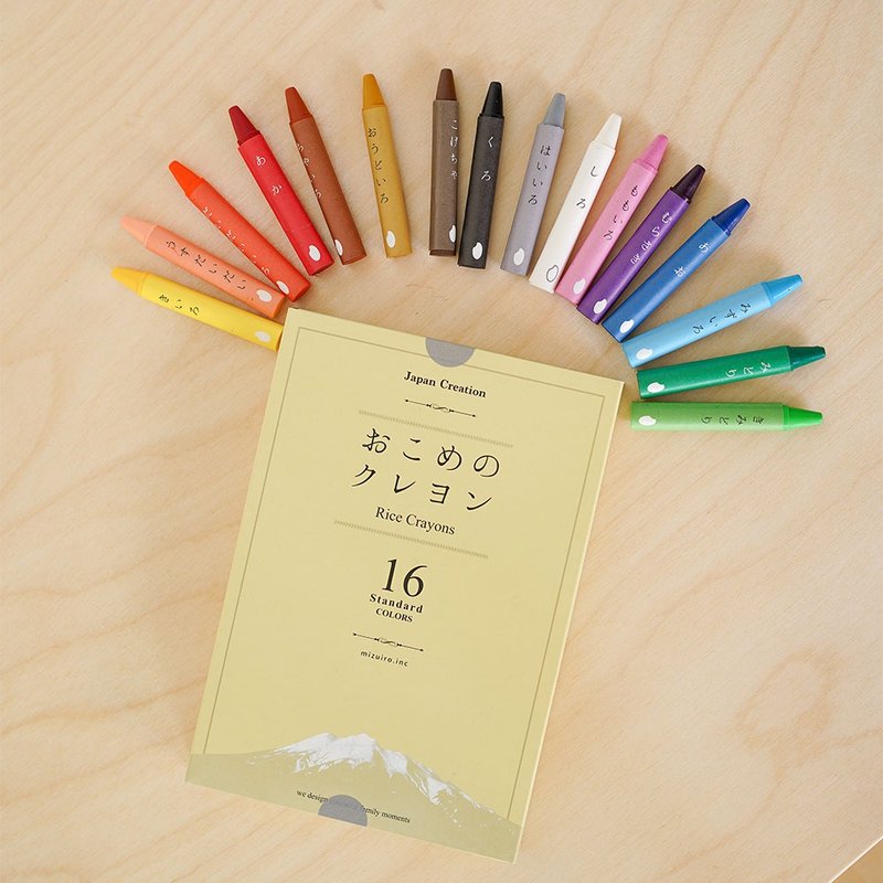 【mizuiro】Japanese metric non-toxic environmentally friendly crayons (16 colors) children's drawing toys - Kids' Picture Books - Other Materials Multicolor