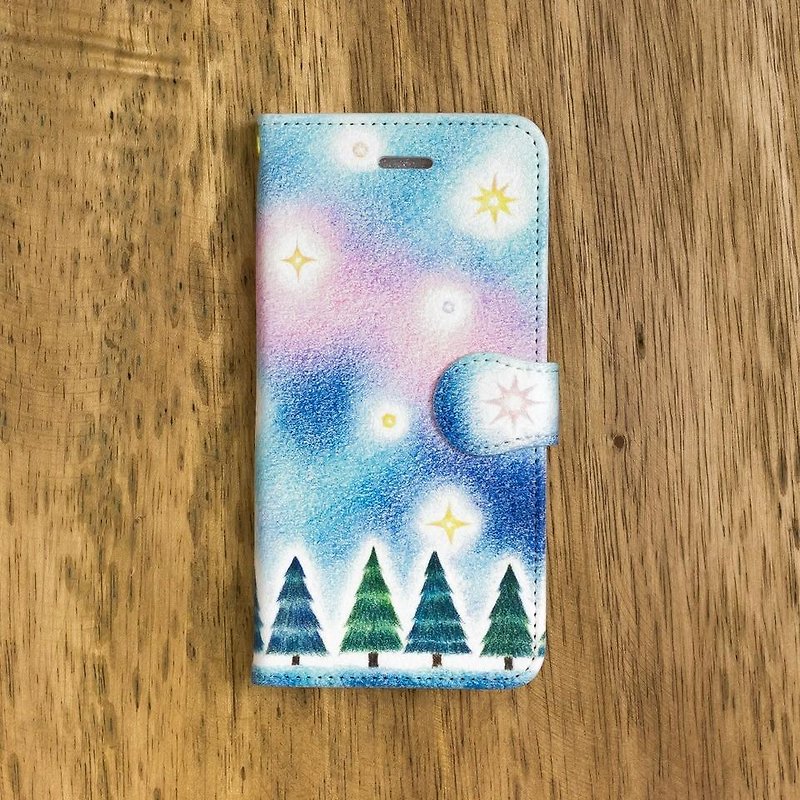 Little night sky. Handbook type smart case "Night sky and stars of the forest" TSC - 156 - Phone Cases - Plastic Blue
