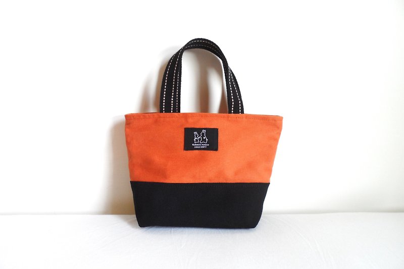 Simple Contrast Lightweight Tote - กระเป๋าถือ - ผ้าฝ้าย/ผ้าลินิน สีส้ม