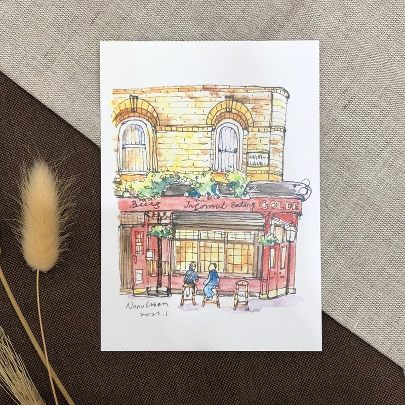 British Cafe/Postcard - Cards & Postcards - Paper Multicolor