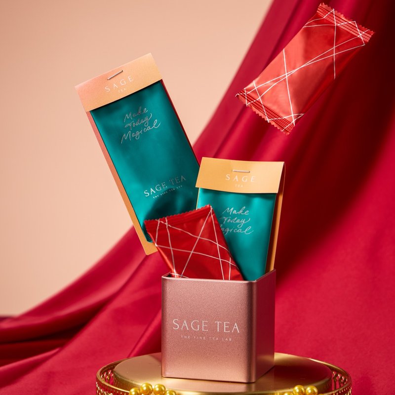 【婚禮回禮 婚禮小禮物】Sage Tea  茶味曲奇/花茶包 小方罐 2+2 - 手工餅乾 - 其他材質 