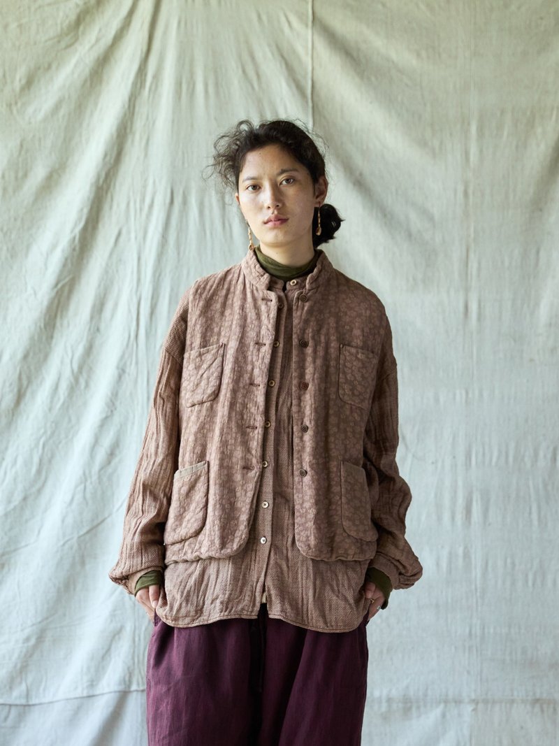 日系復古 棉麻印花背心 休閒上衣 - 背心/無袖上衣 - 其他材質 