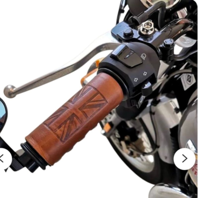 Motorcycle Hand pad Covers grip Real Cowhide High Quality for Triumph Enfield - 皮件/皮革 - 真皮 黑色