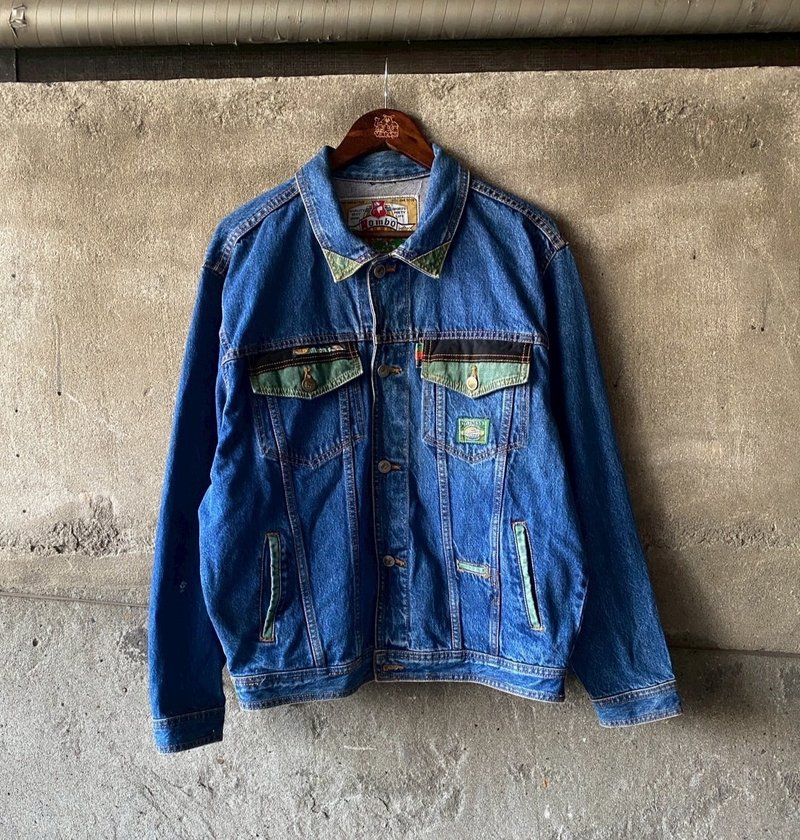 --兩光師選物--Rombo拼接牛仔外套 - 男夾克/外套 - 其他材質 藍色