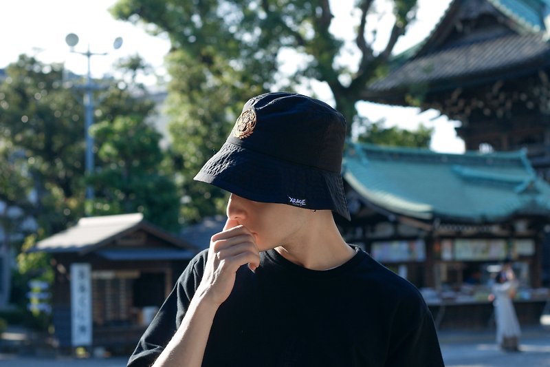 極深防風鬱金香帽 大帽沿 日式 日系 - 帽子 - 聚酯纖維 黑色