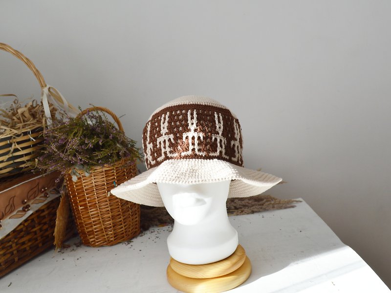 Custom knit bad bunny bucket hat for men and women. - Hats & Caps - Cotton & Hemp Brown