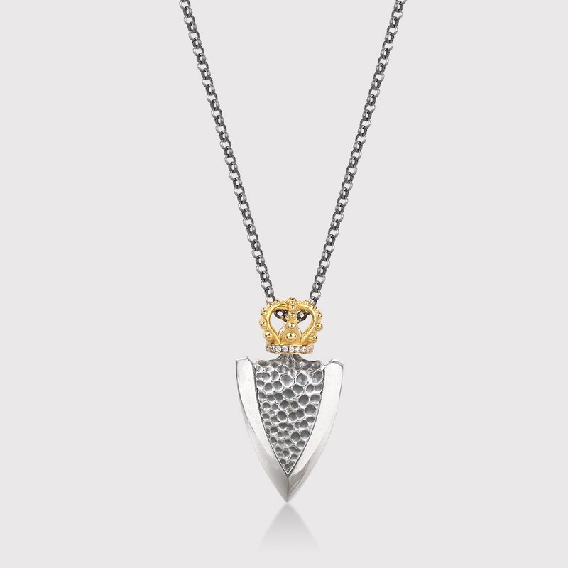 聯邦 - 925 純銀與 18K 鍍金黃銅盾牌墜飾 - 項鍊 - 純銀 黃色