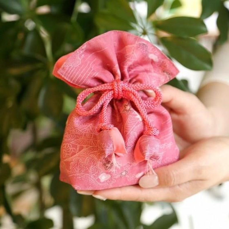 Adult pink tailor made happy happy purse fashion FUGURO <small> - กระเป๋าเครื่องสำอาง - ผ้าฝ้าย/ผ้าลินิน สึชมพู