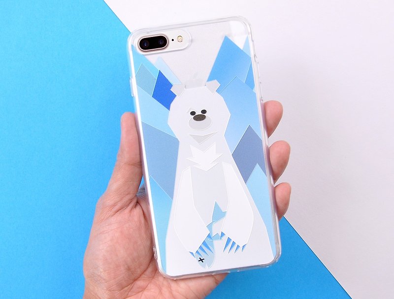 熊人先生系列原創手機保護殻 iPhone 8 / iPhone 8 Plus, iPhone 7/ 7 Plus - 北極熊 - 手機殼/手機套 - 塑膠 藍色