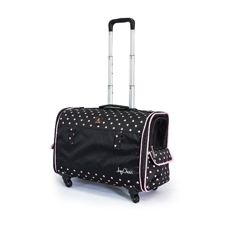 Angel circle 8kg pet four-wheel trolley case pink love - Other - Polyester Black