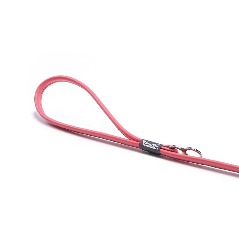 [tail and me] natural concept leather leash coral red M - ปลอกคอ - หนังเทียม สีแดง