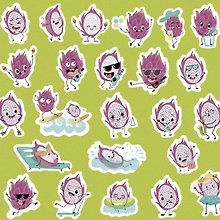 Watercolors funny cats sticker pack