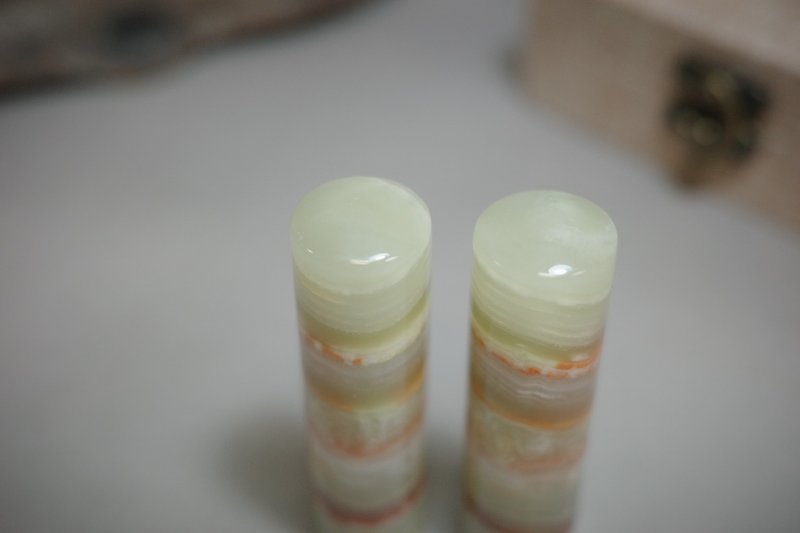 【好石多磨】青玉石_玉石印章_夫妻結婚對章_圓章 - 印章/印台 - 玉石 綠色