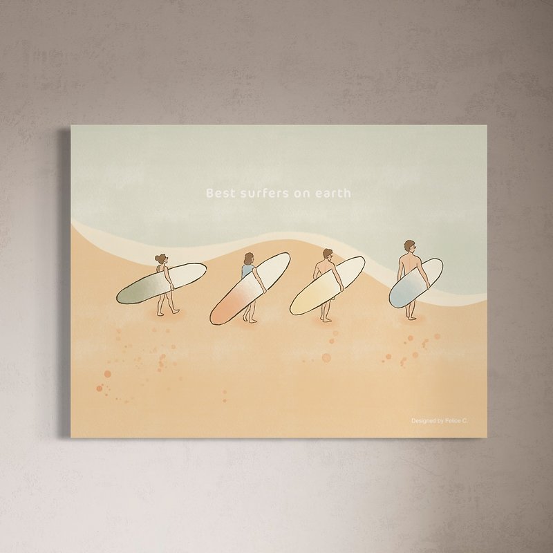 Best surfers on earth printed painting wall decoration card - โปสเตอร์ - กระดาษ ขาว