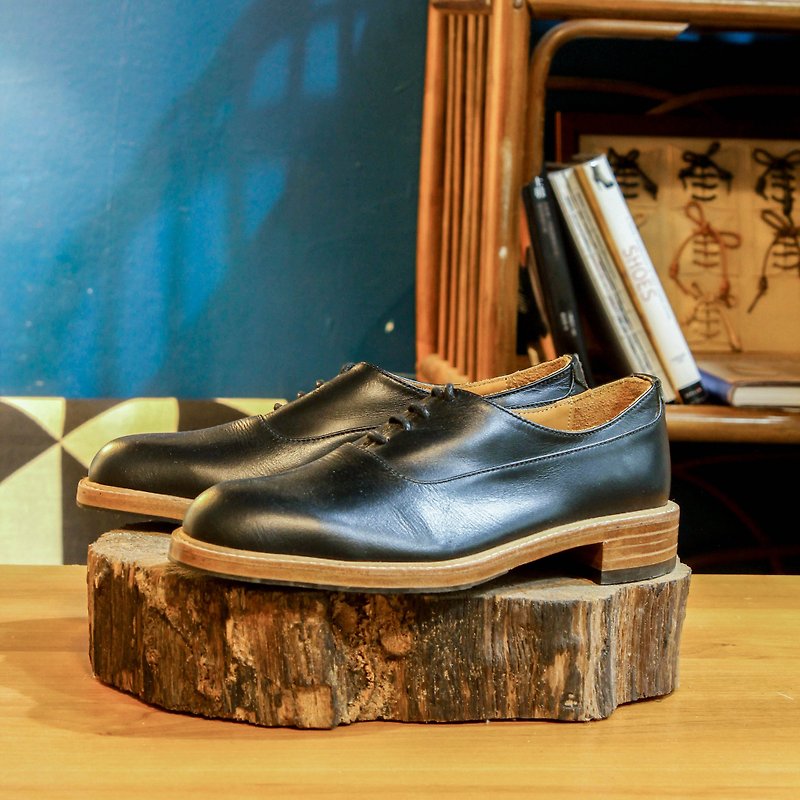 หนังแท้ รองเท้าอ็อกฟอร์ดผู้หญิง สีดำ - [Show samples] Handmade custom-made Oxford shoes-OX01 black leather shoes, ladies shoes