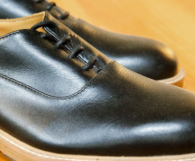 サンプルを見る 手作りのカスタムメイドオックスフォードシューズ Ox01ブラックレザーシューズ レディースシューズ ショップ Kazuocraft オックスフォード靴 Pinkoi