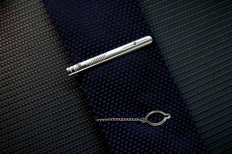 Welfare Style Metal Tie Clip Free Engraved Design Signature - Ties & Tie Clips - Other Metals Silver