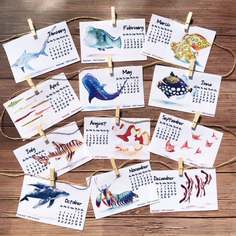 2020魚七分布月曆 - 海報/掛畫/掛布 - 棉．麻 