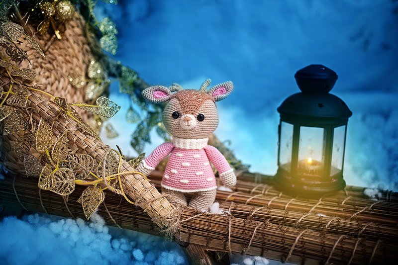 Crochet deer, Crochet deer Stuffed toy, deer toy,  knitted deer, Cute plush deer - 寶寶/兒童玩具/玩偶 - 羊毛 