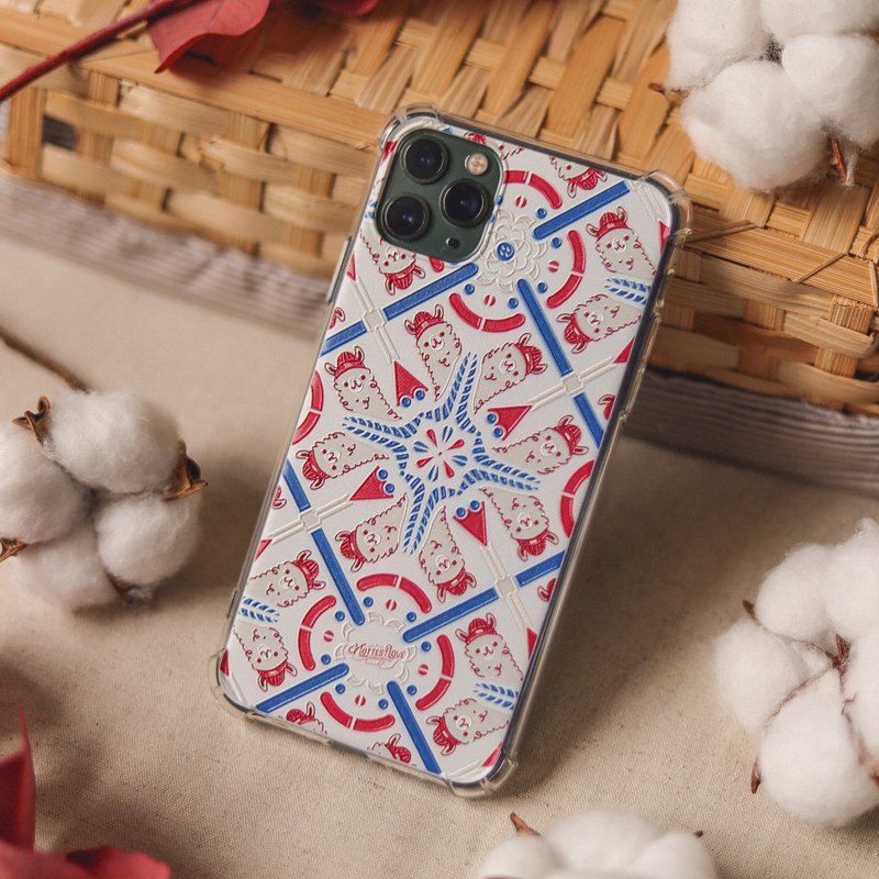 【Mobile phone case】Grass mud horse / bump tile series - เคส/ซองมือถือ - ซิลิคอน สีแดง