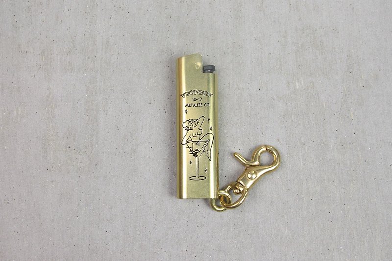 [METALIZE] Cricket / Brass Lighter Set - Vietnam War nude girl - Keychains - Copper & Brass 