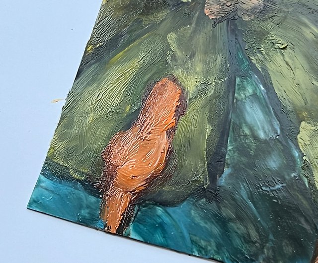 スイレン オリジナル油絵 6インチ スイレンの池 モネ風絵画 - ショップ 