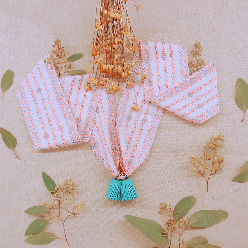 Tassel necklace / hundred percent girl - Necklaces - Cotton & Hemp Pink