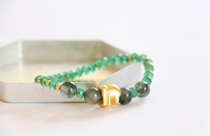 Fashion Jewelry series of energy - Garden plants agate bead bracelet / Moss Agate bracelet - Bracelets - Gemstone Green