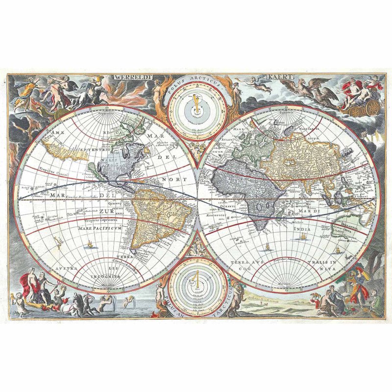 Italy IFI poster Greek mythology world map - Wall Décor - Paper Multicolor