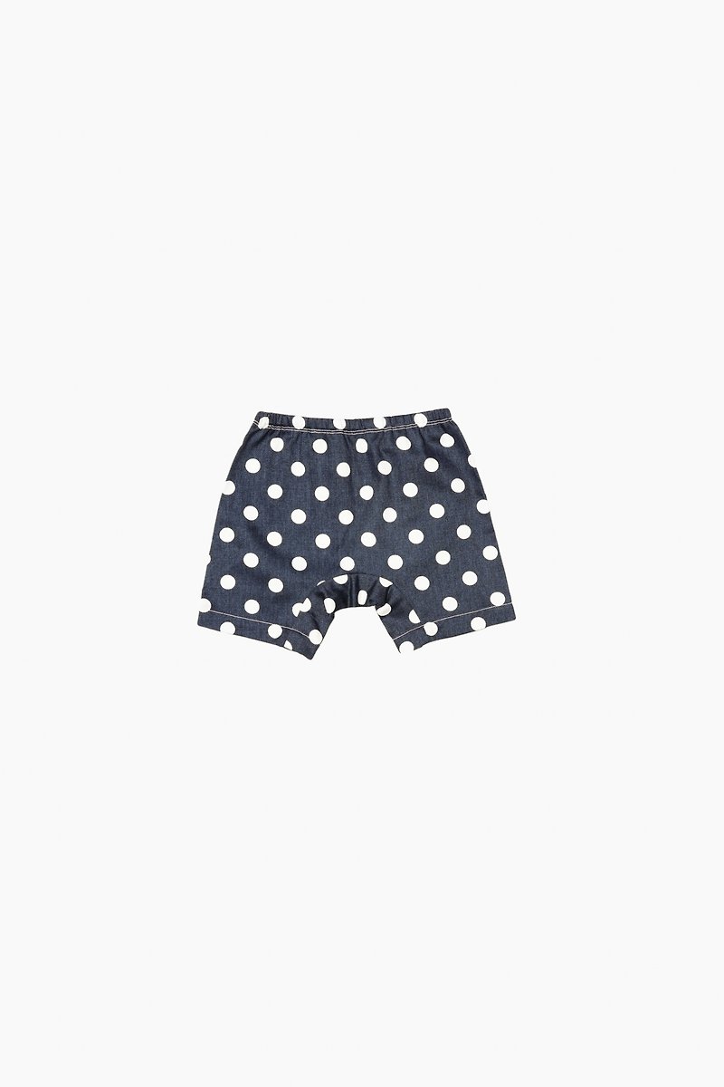 WADDLE Cotton Printed Twill Dropcrotch Shorts - กางเกง - ผ้าฝ้าย/ผ้าลินิน สีน้ำเงิน