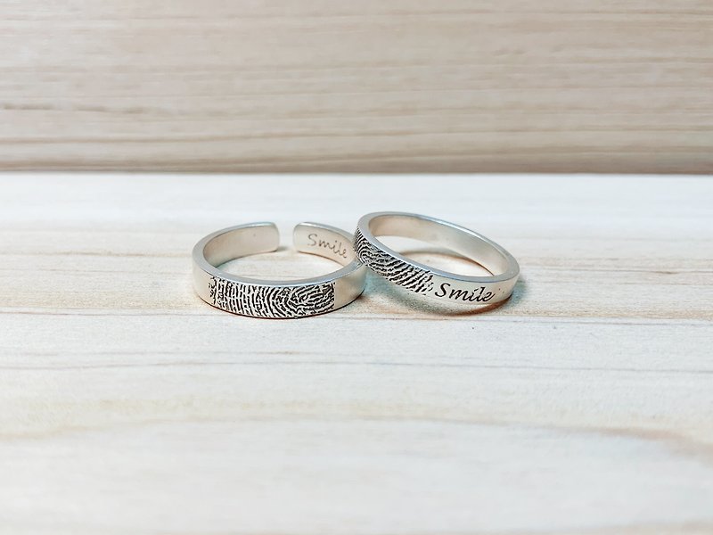 Fingerprint rings | Pair of rings | Wedding rings | Couples | Metalworking | Handmade | Courses - แหวนทั่วไป - เงิน สีเงิน