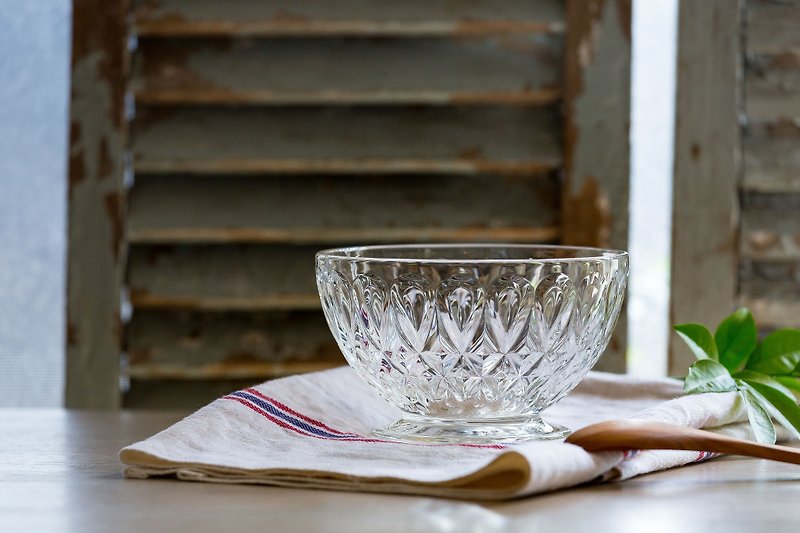 Lyon glass round deep bowl - ถ้วยชาม - แก้ว สีใส